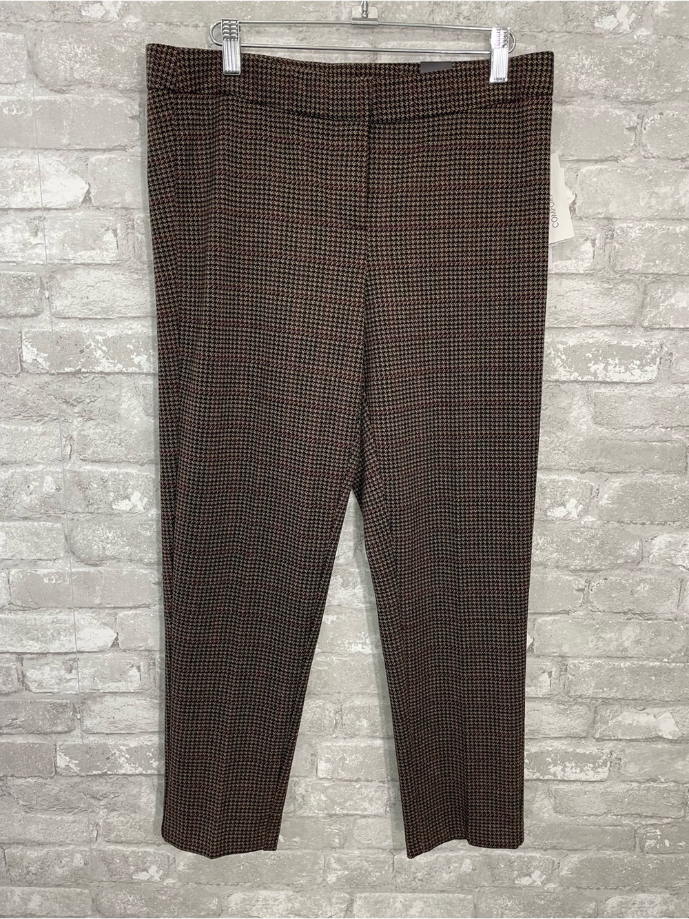 Amanda & Chelsea Brown and Black Houndstooth Cropped Pants